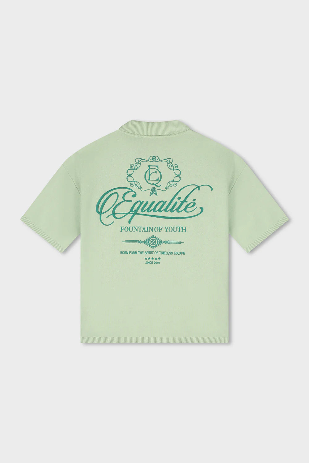 BEAU GEBREIDE POLO - ZACHTLICHTGROEN