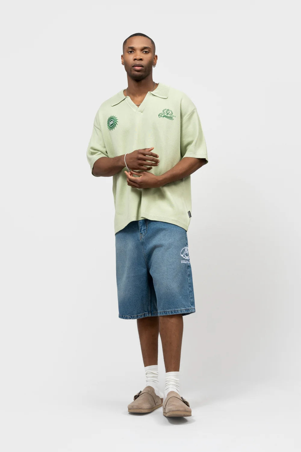 BEAU KNIT POLO - SOFT LIGHT GREEN