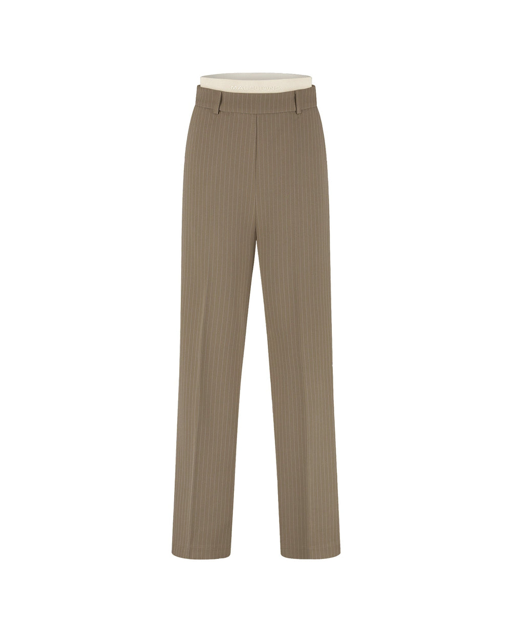 Malelions - Women Pinstripe Pantalon - Sand - Nette broek met krijtstreep
