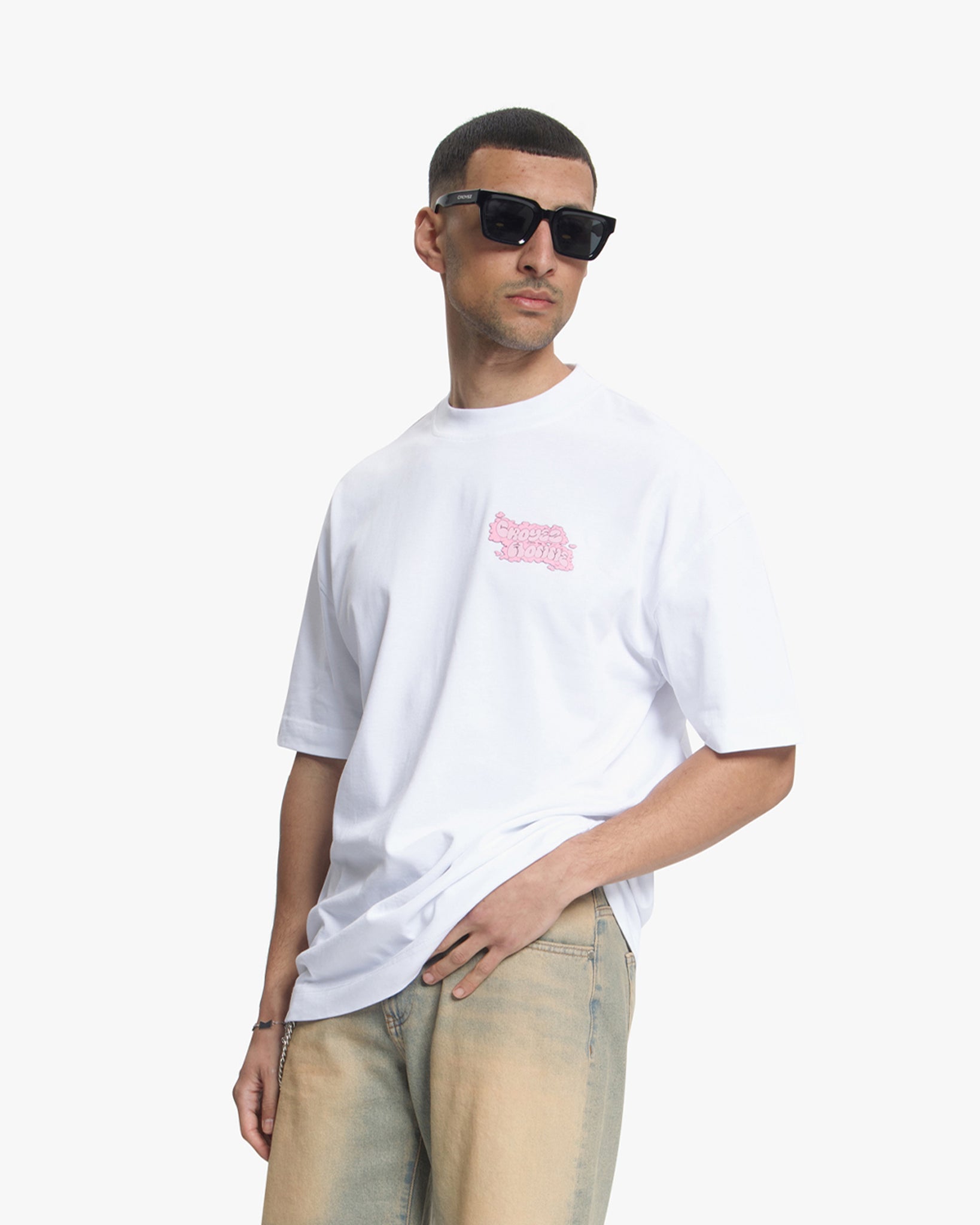 Croyez Fleur Heureuse T-shirt | Wit