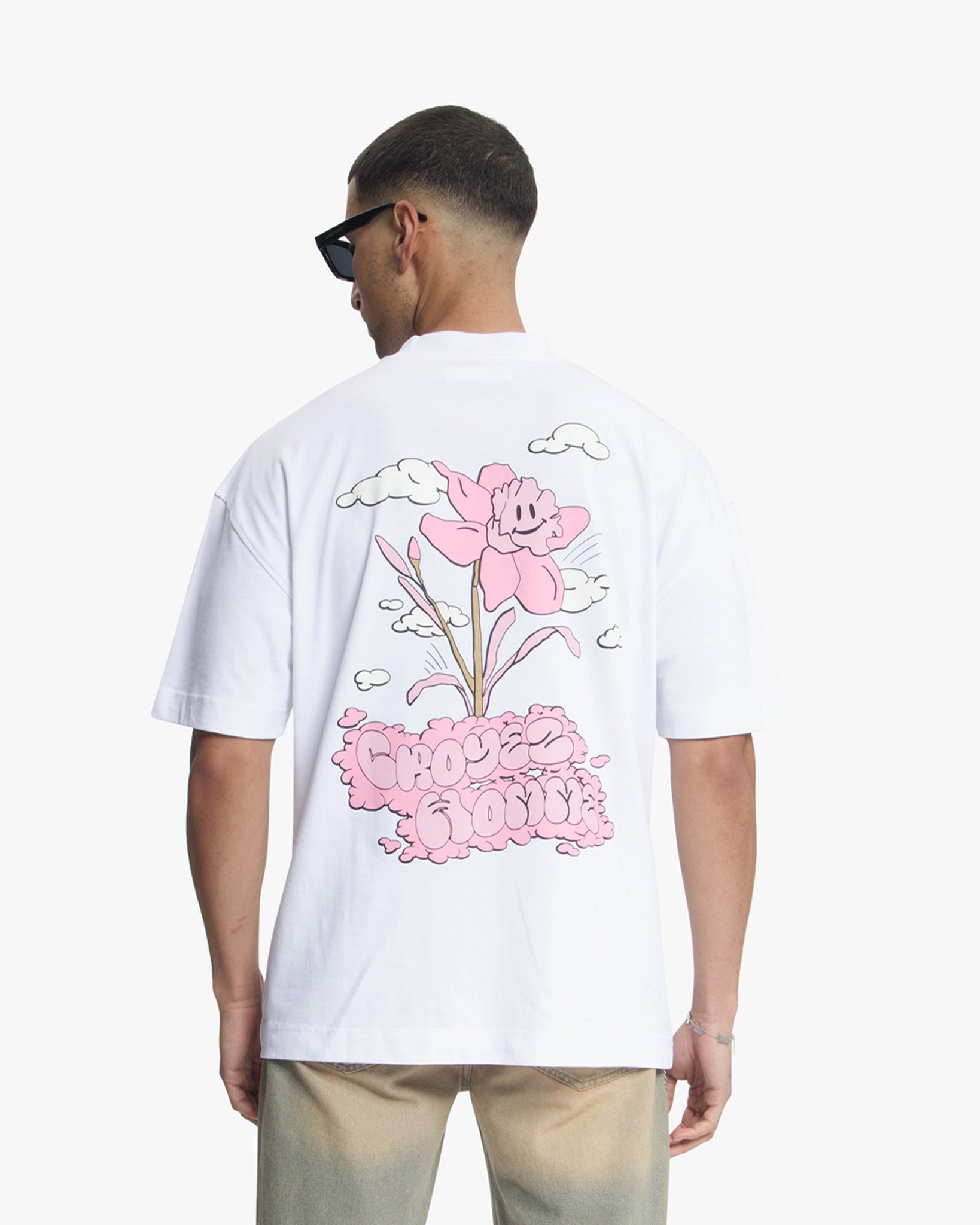 Croyez Fleur Heureuse T-shirt | Wit
