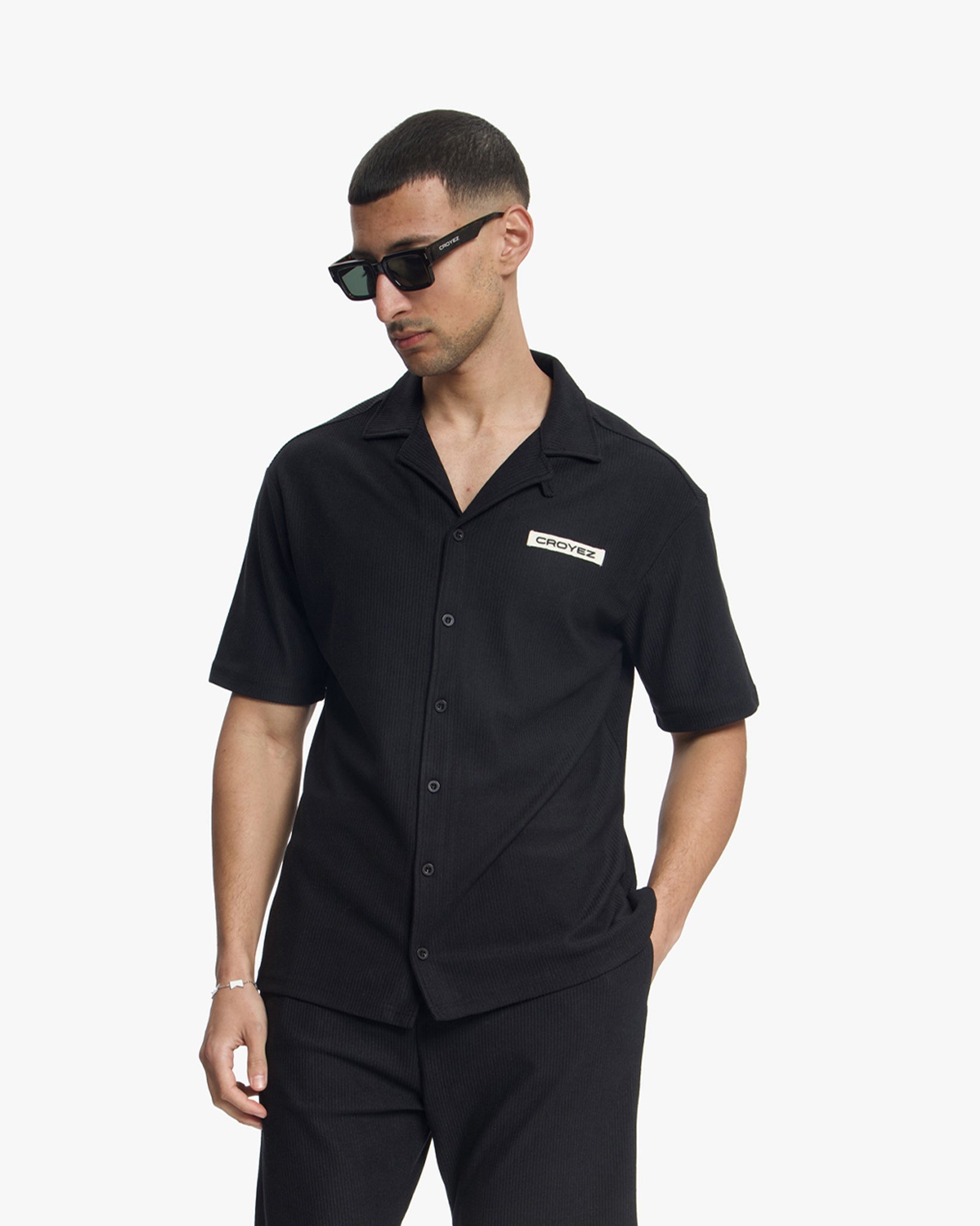 Croyez Plissé Shirt | Zwart