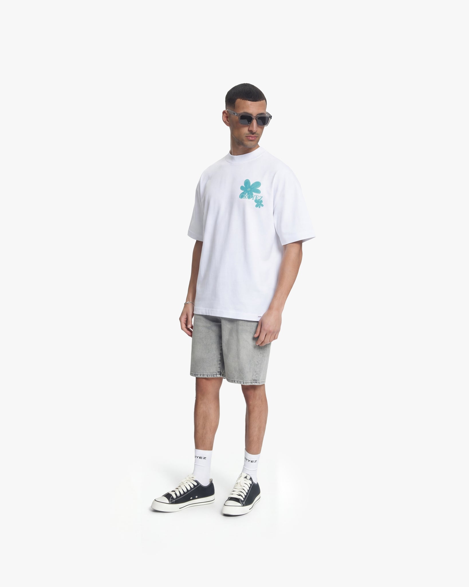 Croyez Botanique T-Shirt | White/Tiffany Blue