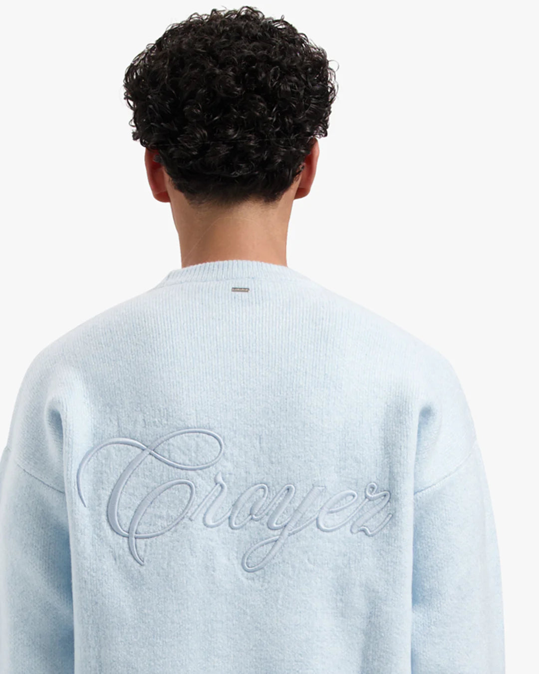CROYEZ SCRIPT KNIT SWEATER - LIGHT BLUE