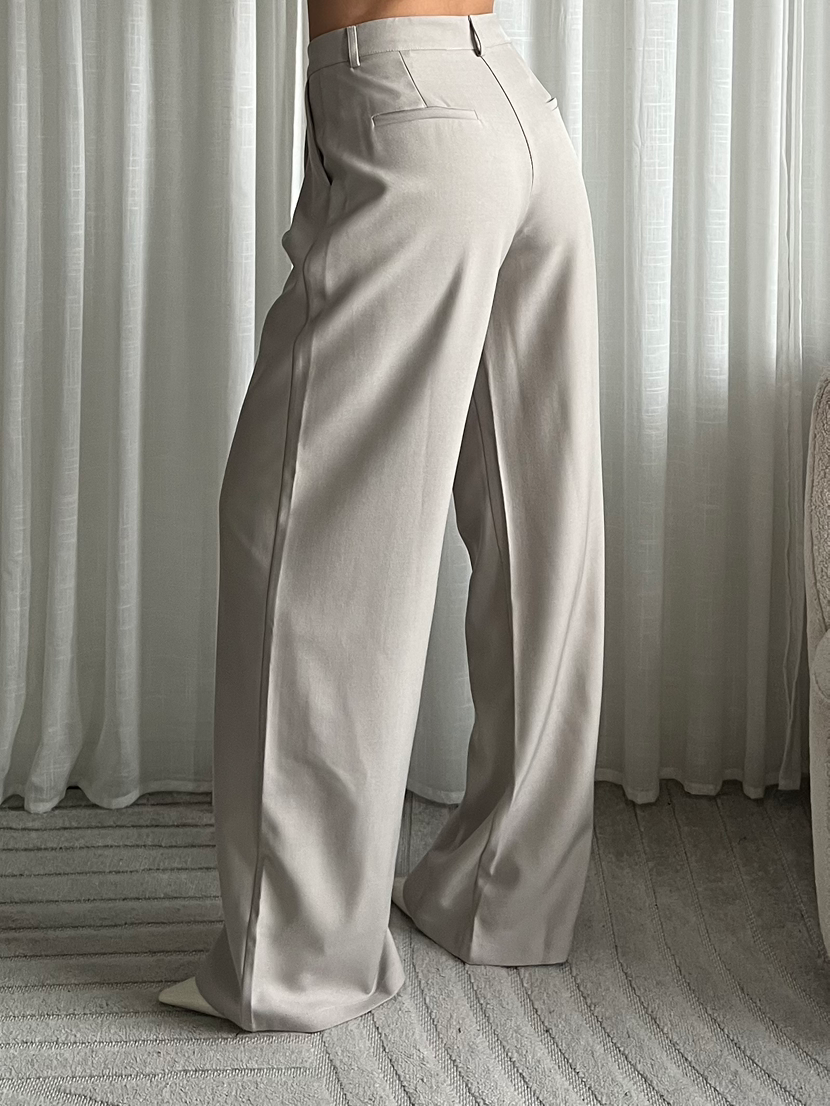 Perfecte Pantalon - Wijde Pijpen - Greige