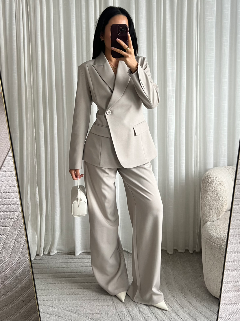 Perfecte Pantalon - Wijde Pijpen - Greige