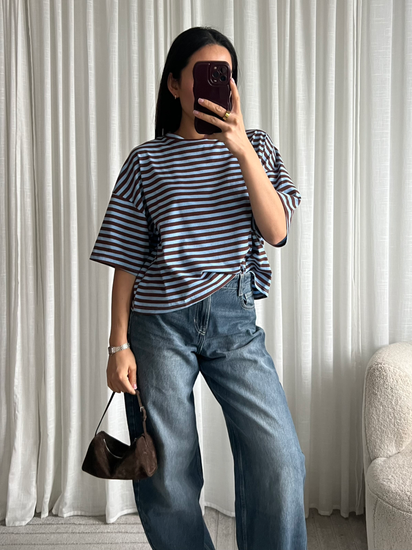 T-Shirt - Gestreepd - Blauw