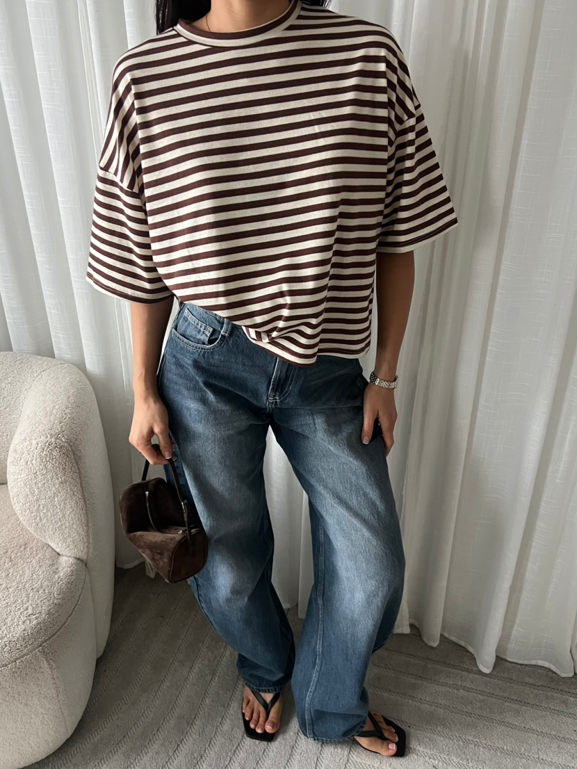 T-Shirt - Striped - Creme