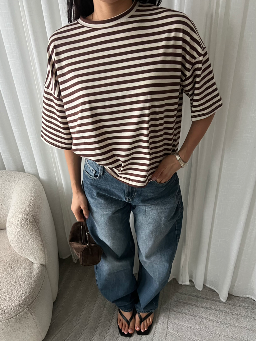 T-Shirt - Striped - Creme