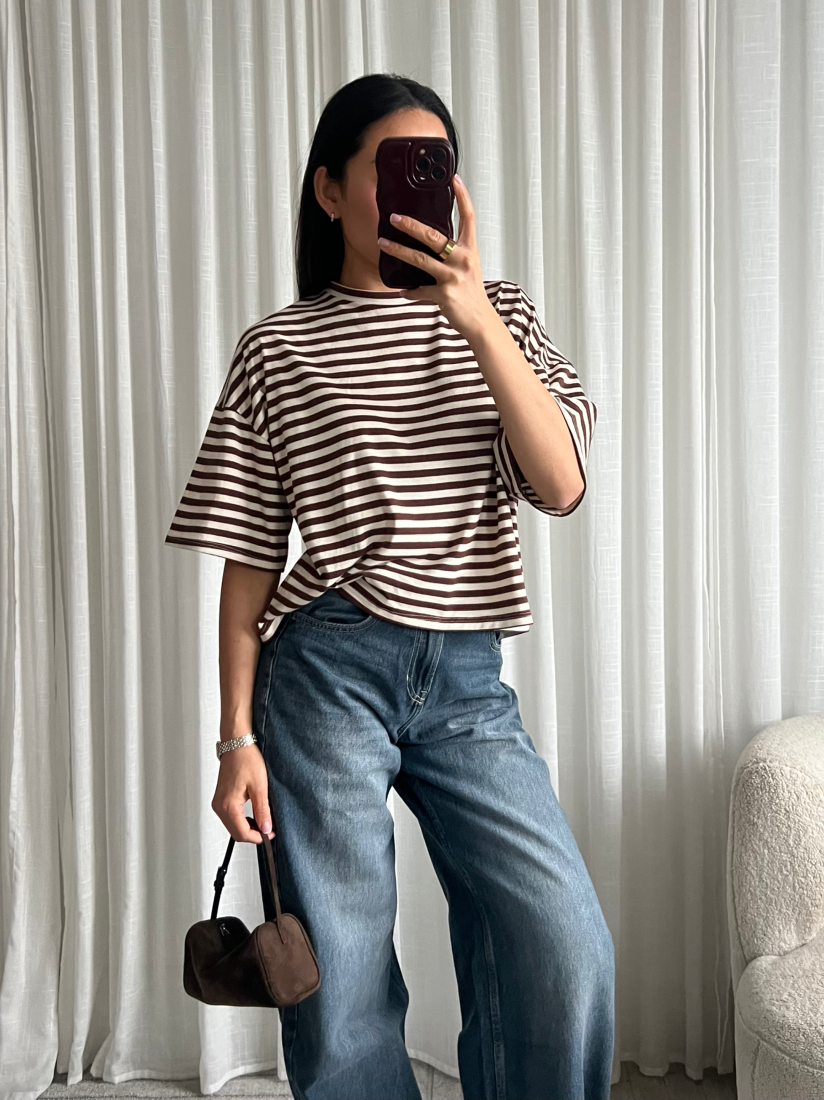 T-Shirt - Striped - Creme