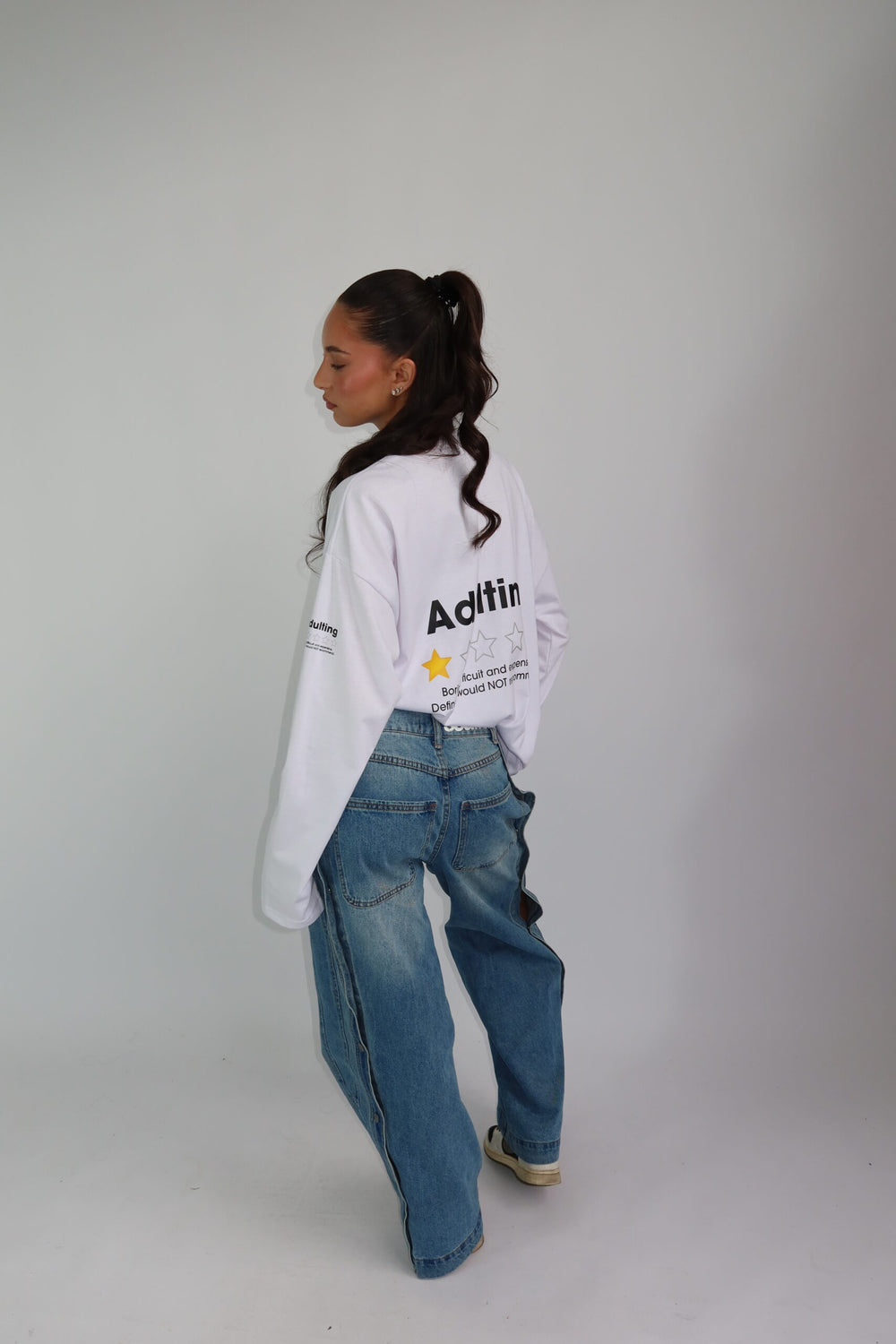 Sarvari - LONGSLEEVE ‘WOULD NOT RECOMMEND’ – WIT - Damesshirt met lange mouwen