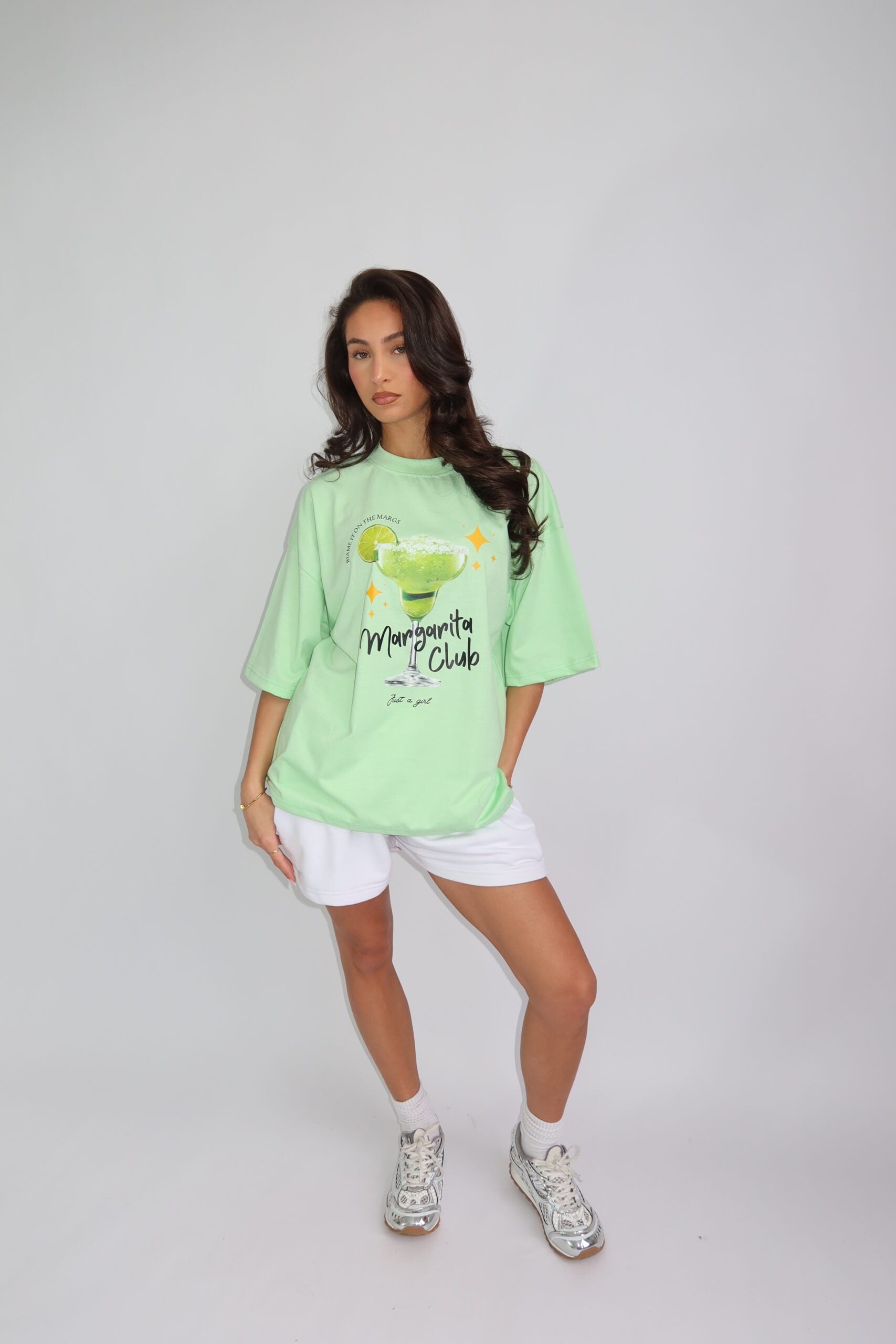MARGARITA CLUB OVERSIZED TEE - PASTEL GROEN