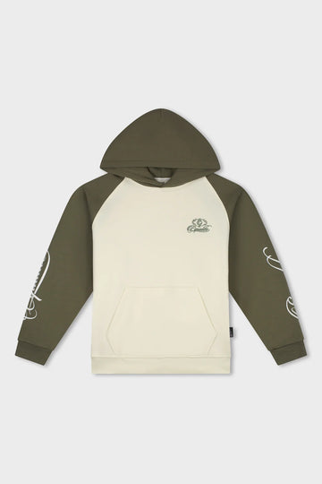 Equalité Jett Raglan Oversized Hoodie Off-White & Green – voorzijde