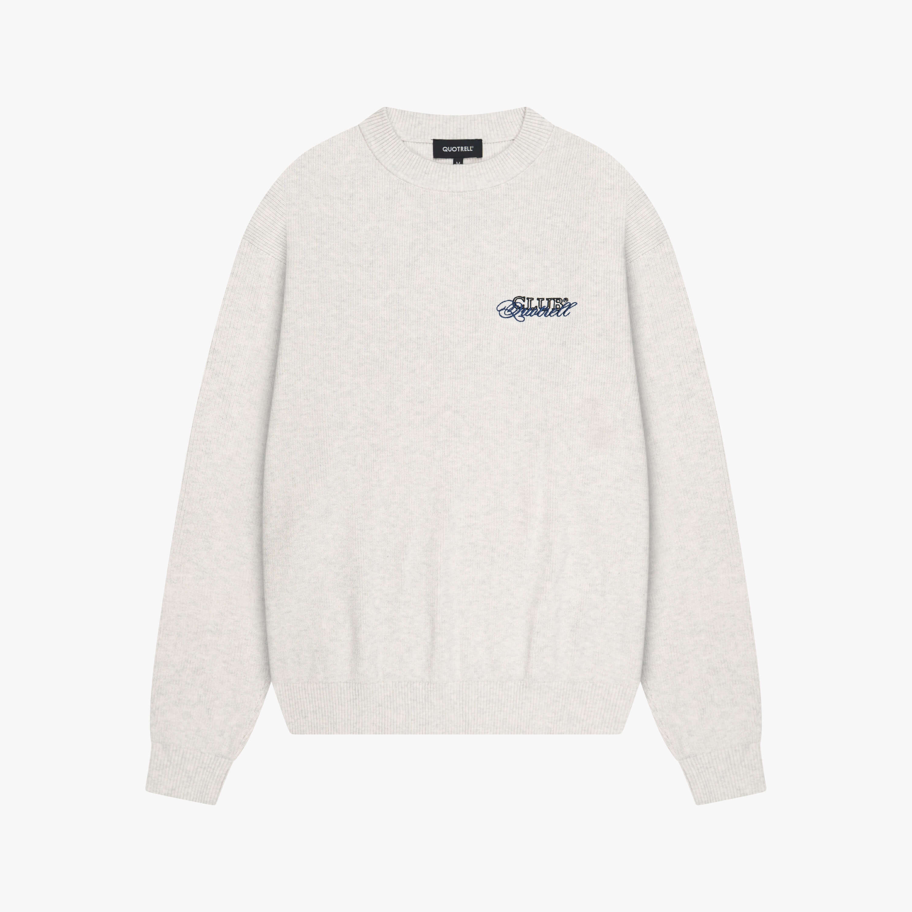 ZAC KNITTED CREWNECK | LIGHT GREY MELEE/BLU