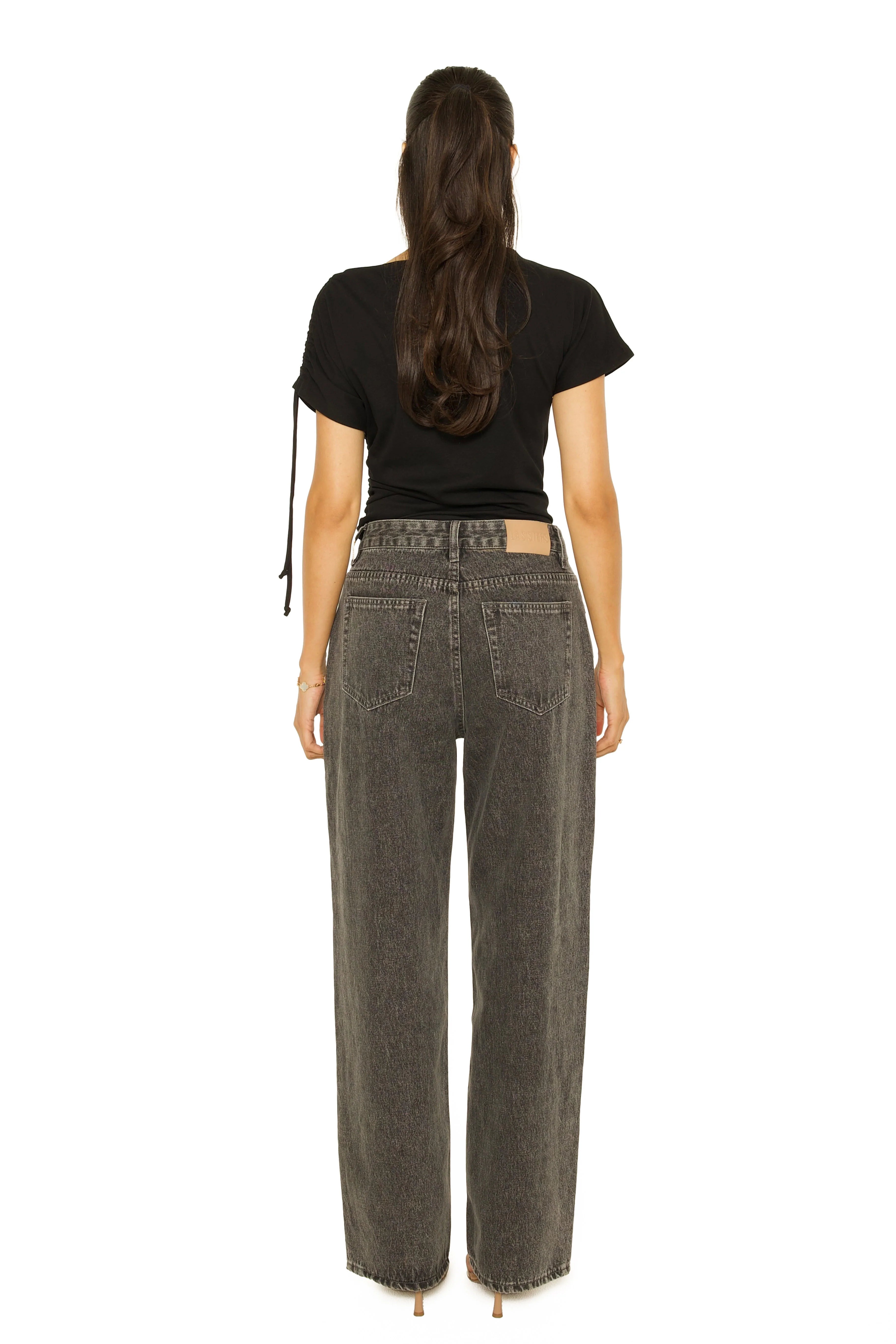 Embroidered Signature Jeans Black
