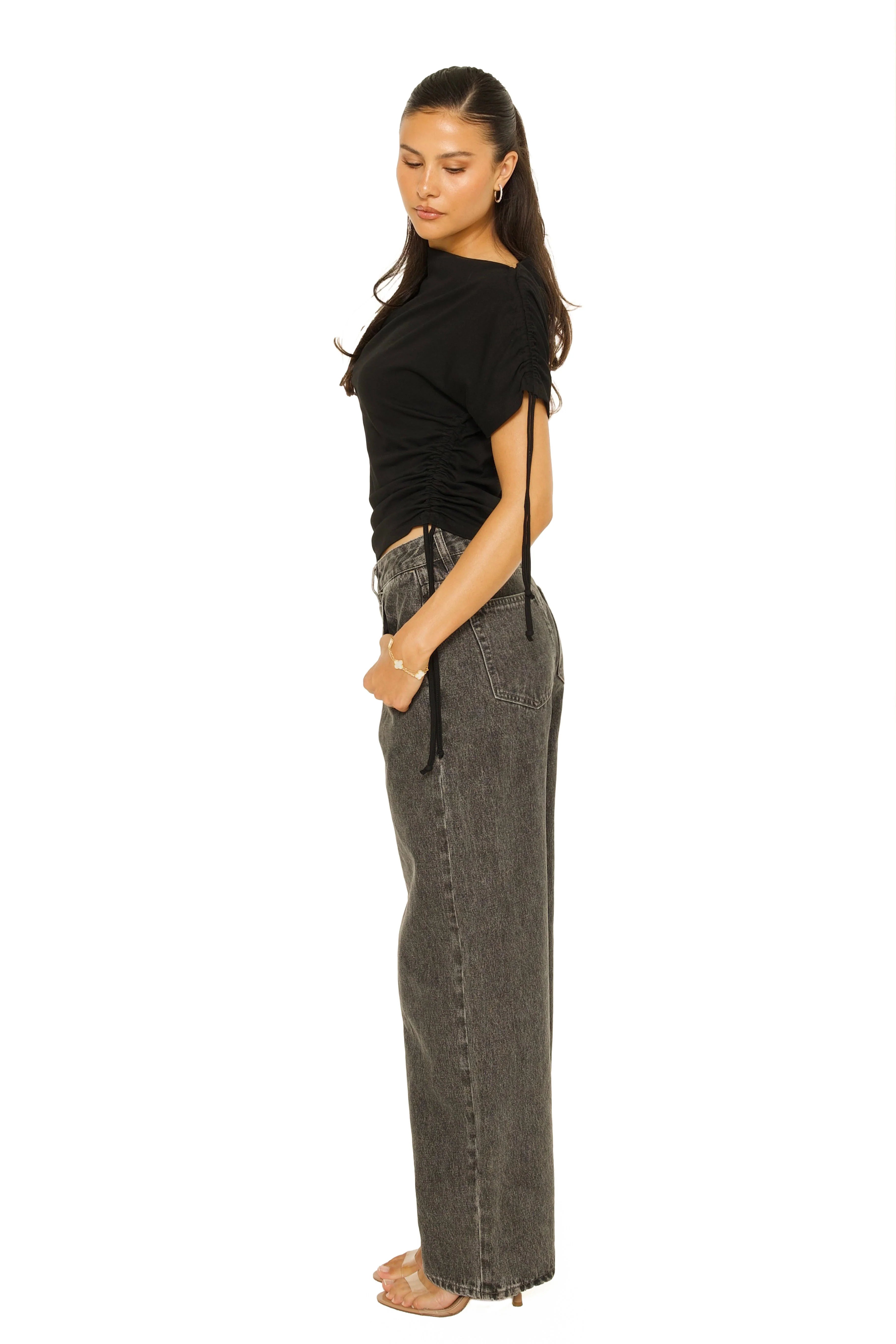 Embroidered Signature Jeans Black