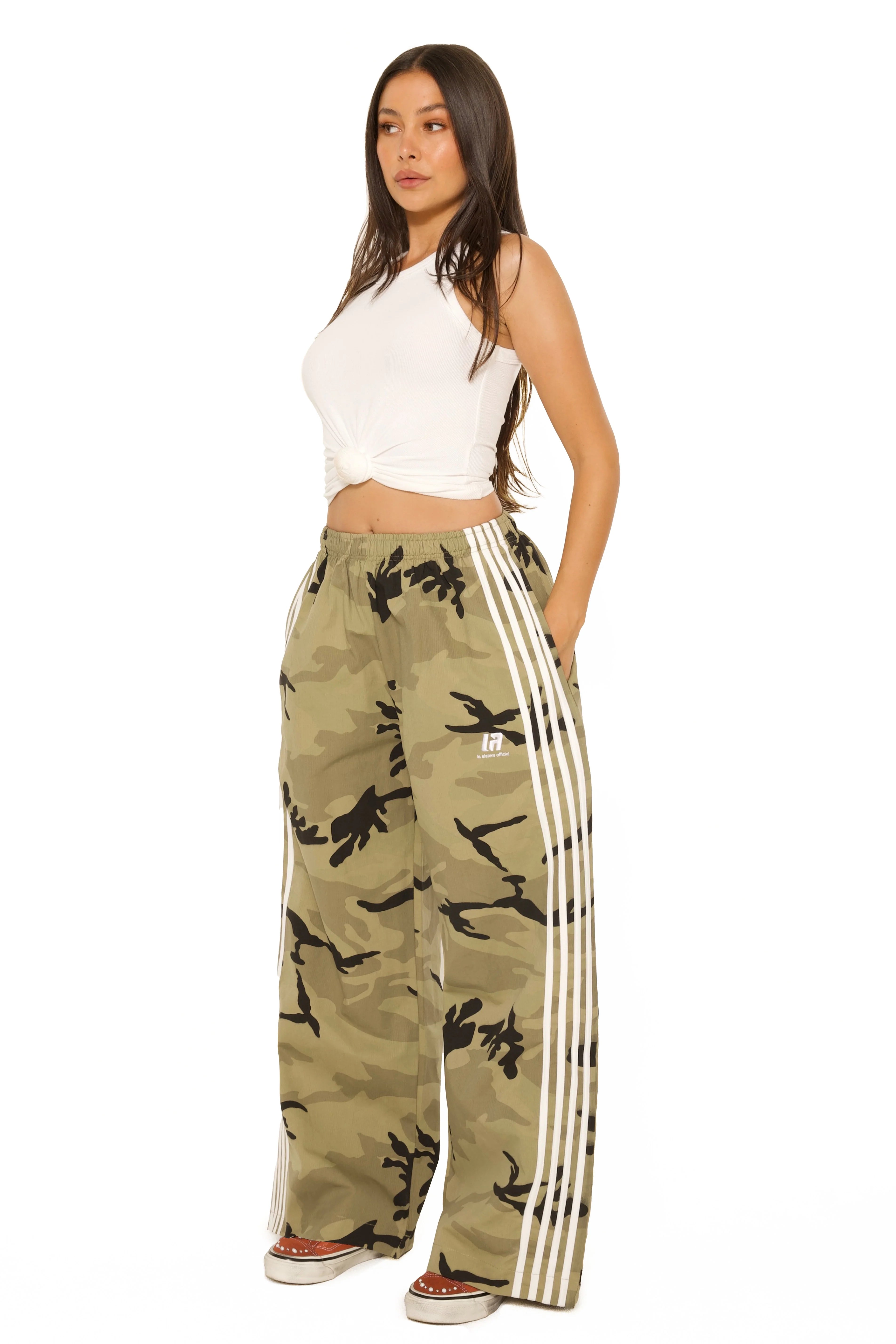 LA Official Oversized Multi Striped Pants Camouflage