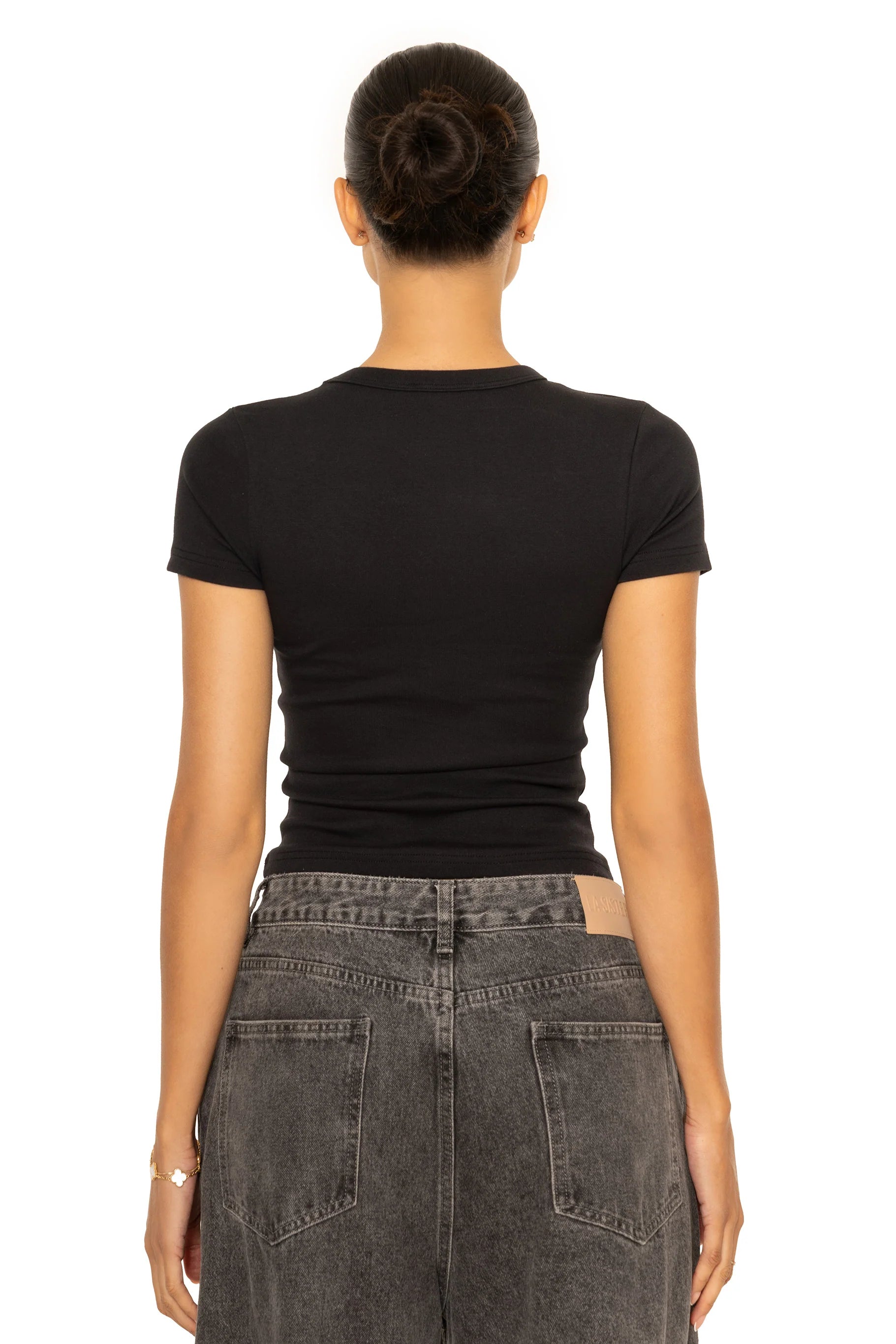 LA SISTERS LOUNGE TOP MET LANGE MOUWEN ZWART