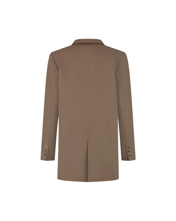 Malelions - Women Gallery Oversized Blazer - Dark Taupe - Ruimvallend damescolbert