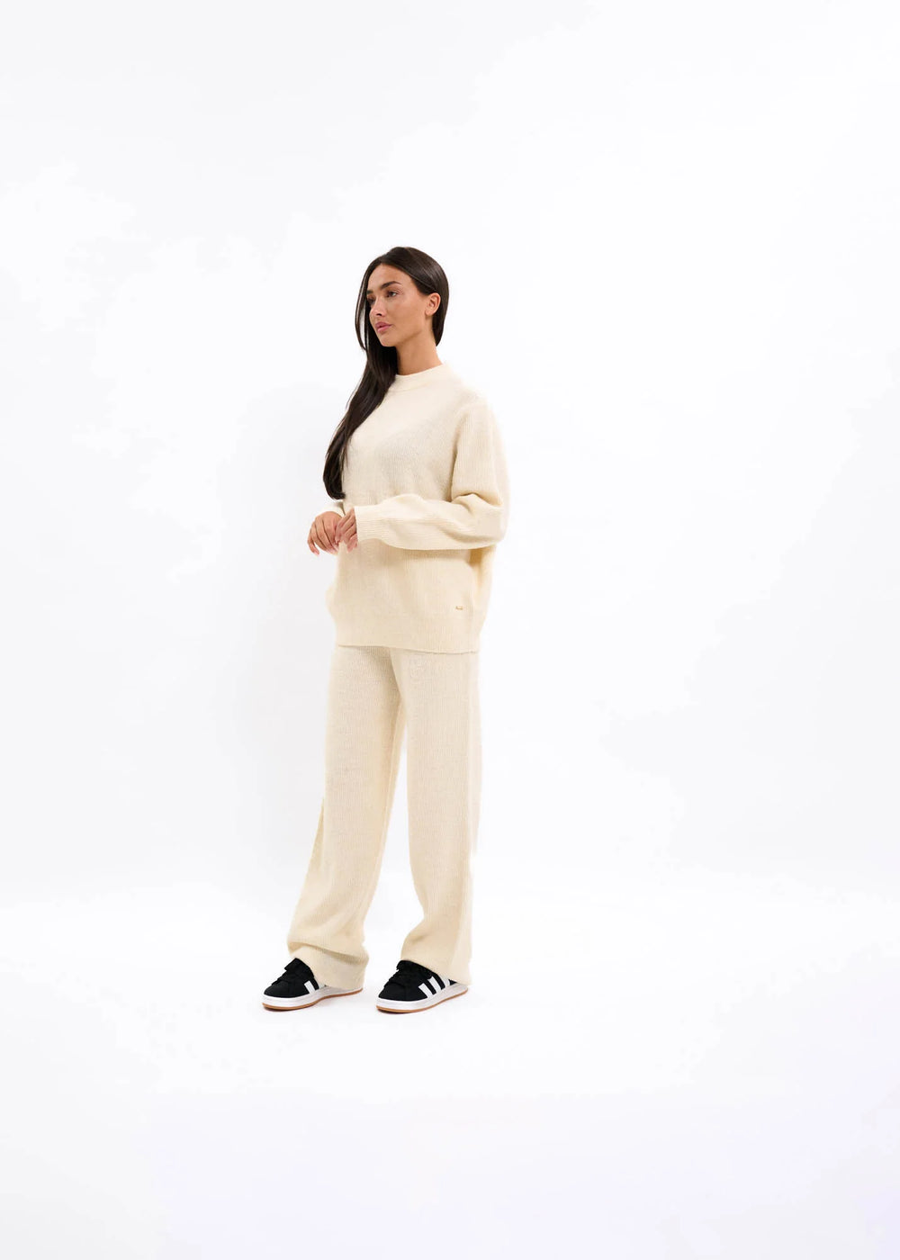 Malelions - Women Knit Pants - Beige - Gebreide damesbroek