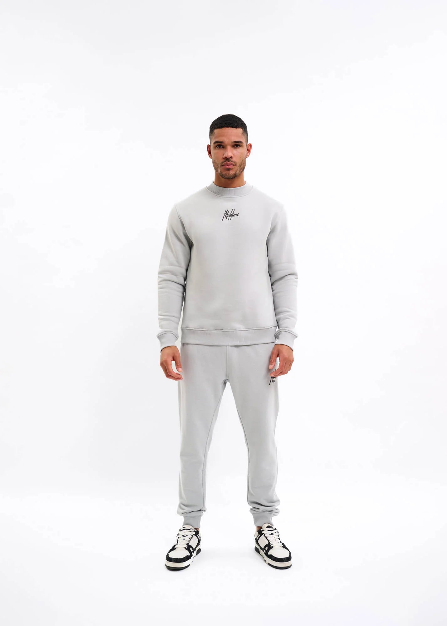 Malelions men striped signature sweater grey