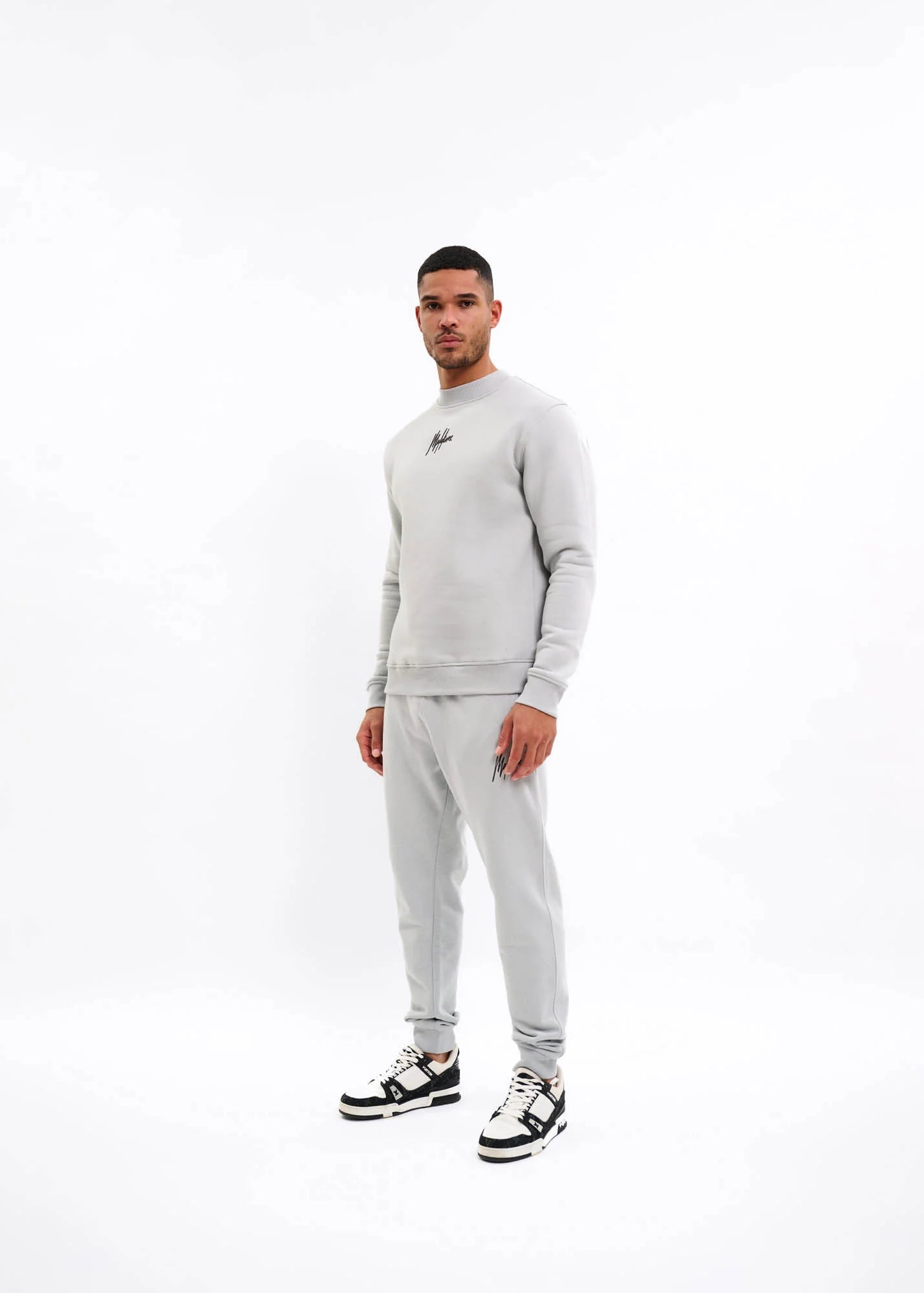 Malelions men striped signature sweater grey