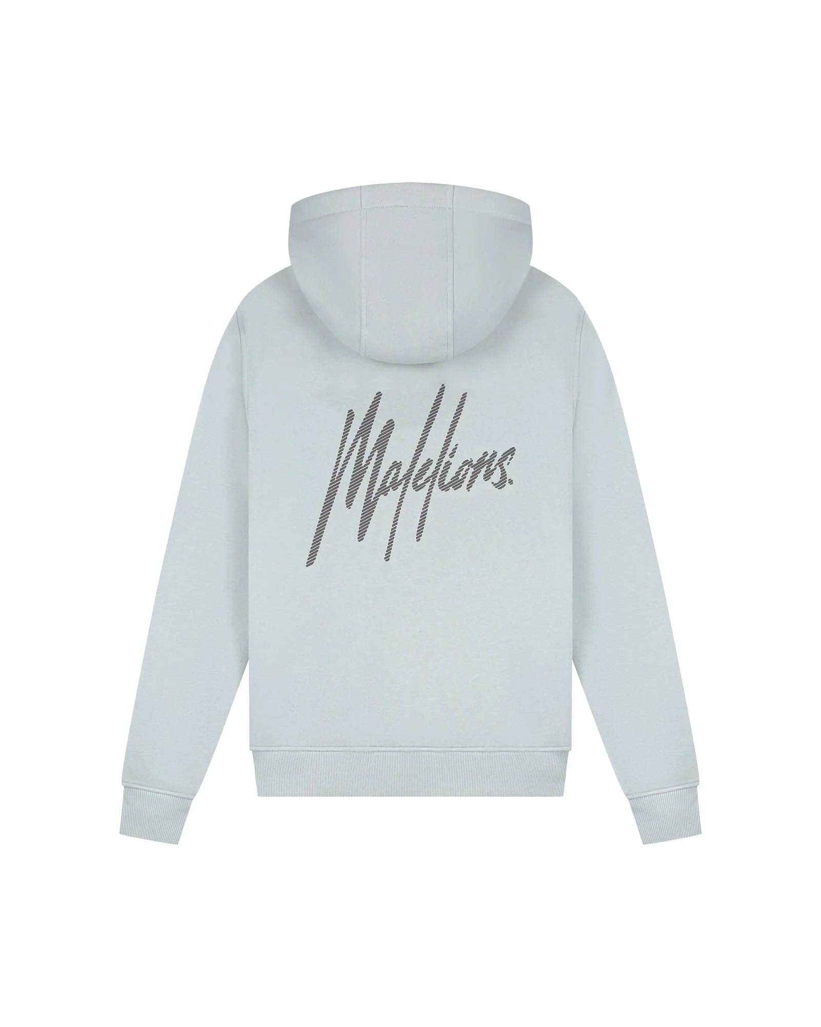 Malelions men striped signature hoodie grey
