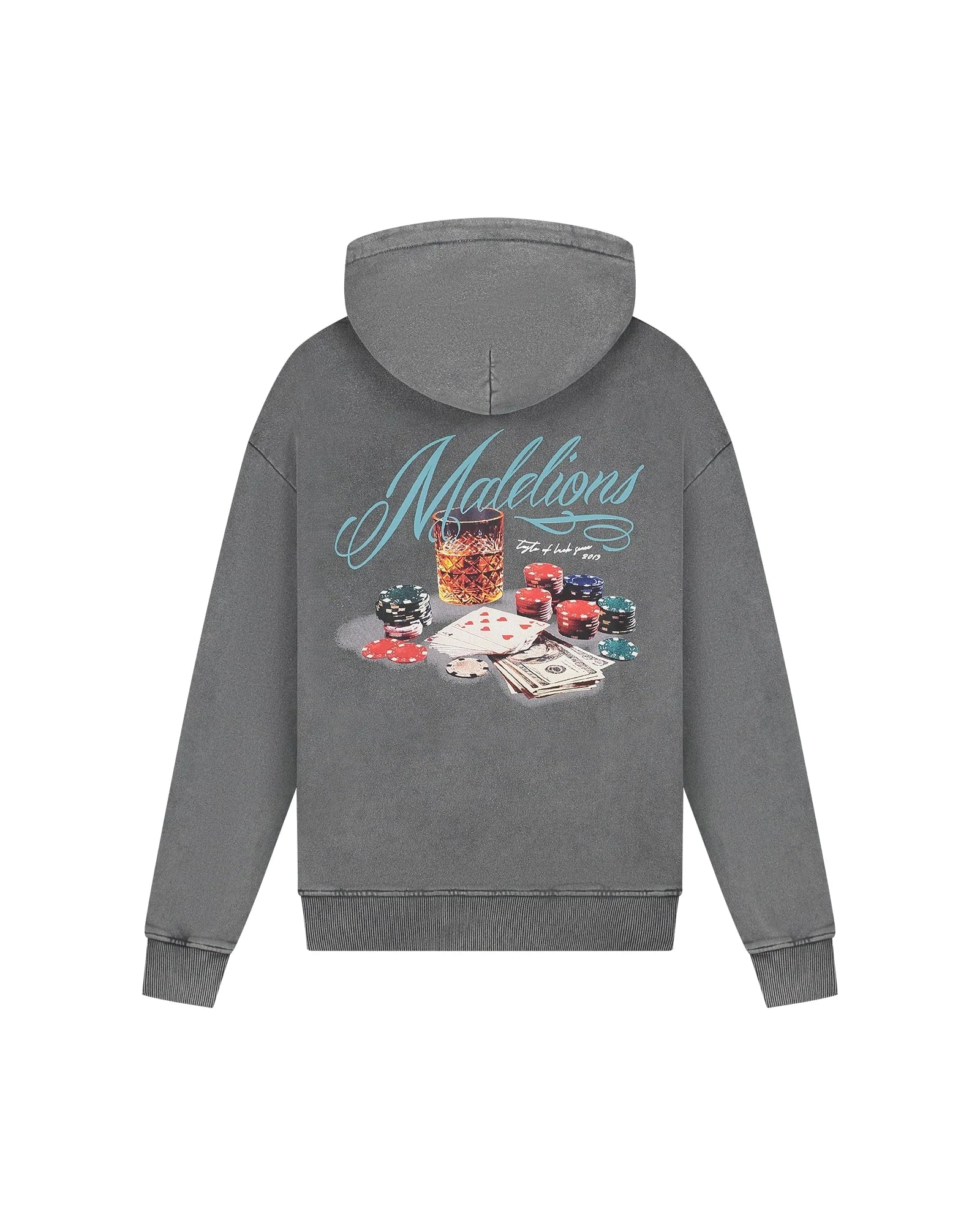 Malelions Men Playing Cards Hoodie | Acid Wash