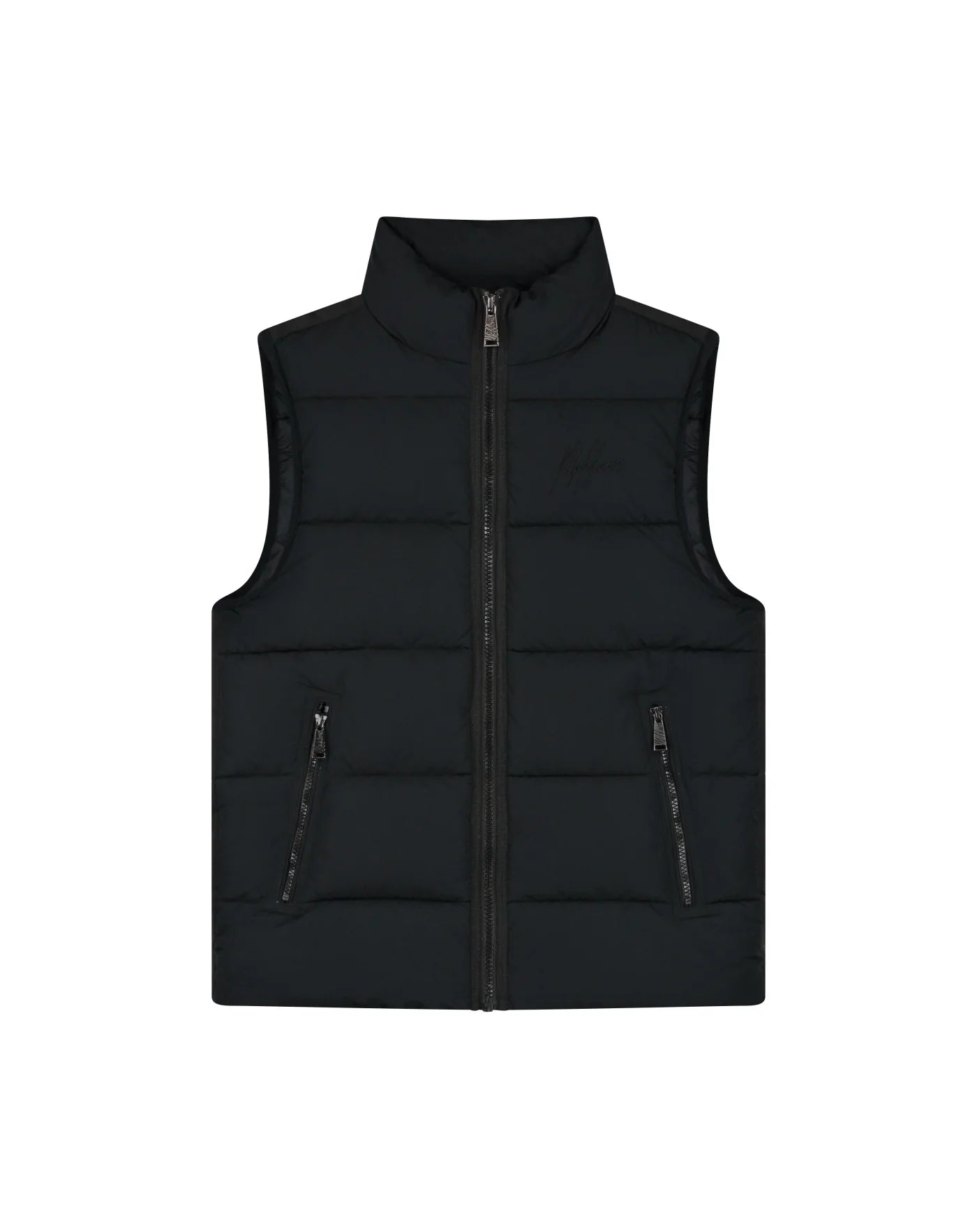 Malelions Men Matt Crinkle Padded Vest | Black