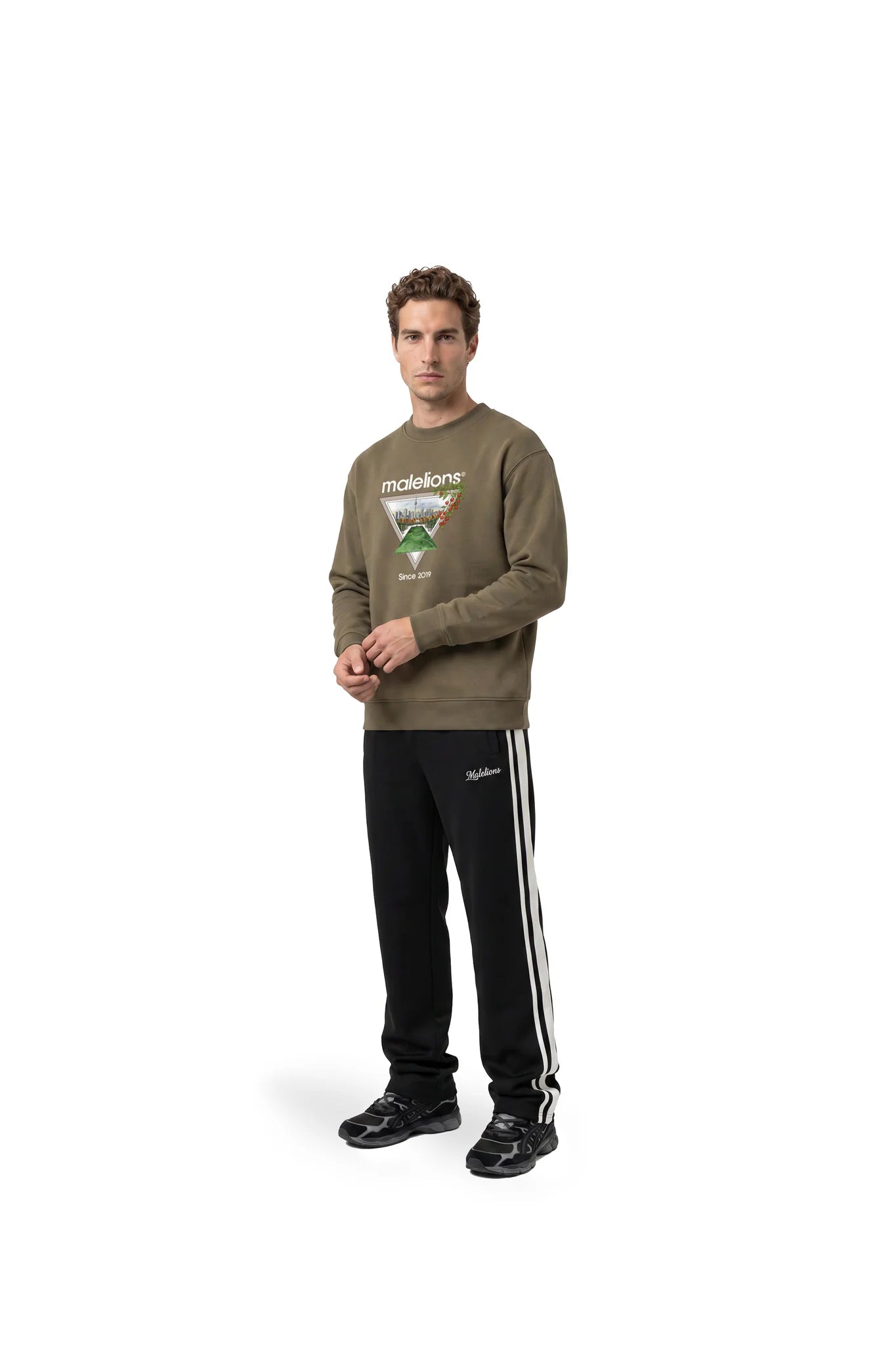 Malelions Men Athletic Garden Sweater | Stone Grey