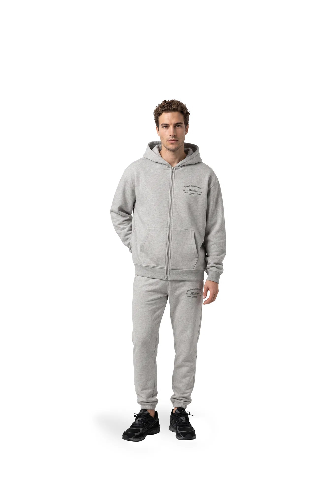 Malelions Men Marina Zip Hoodie | Grey Melange