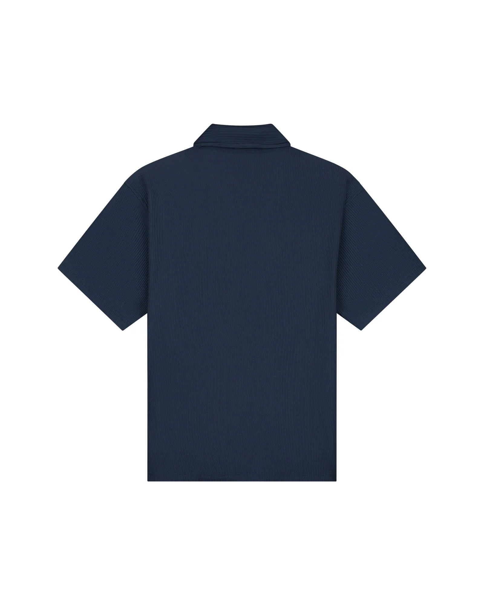 Malelions Men Ribbed Camp Collar Shirt | Navy