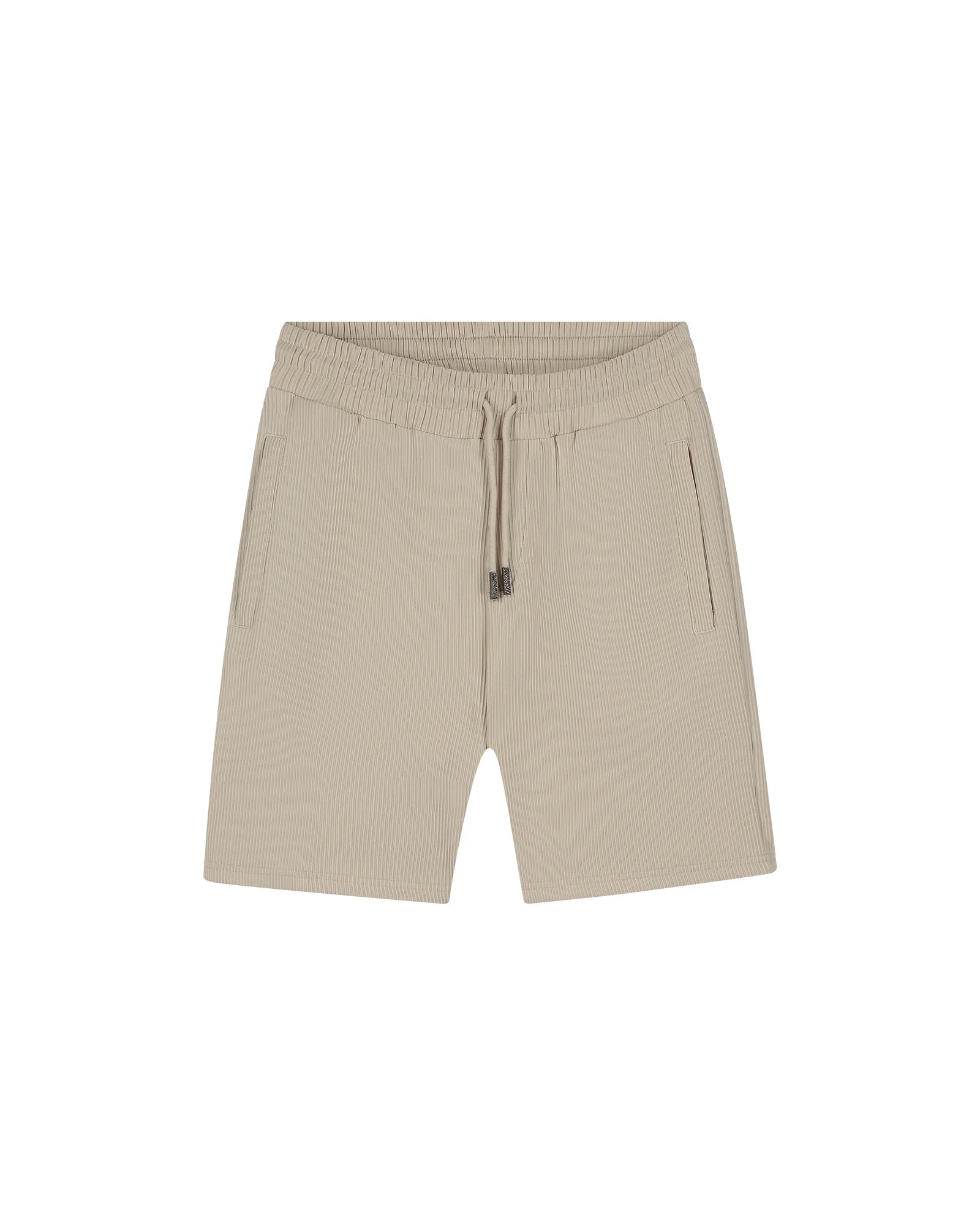 Malelions Men Ribbed Shorts | Light Taupe