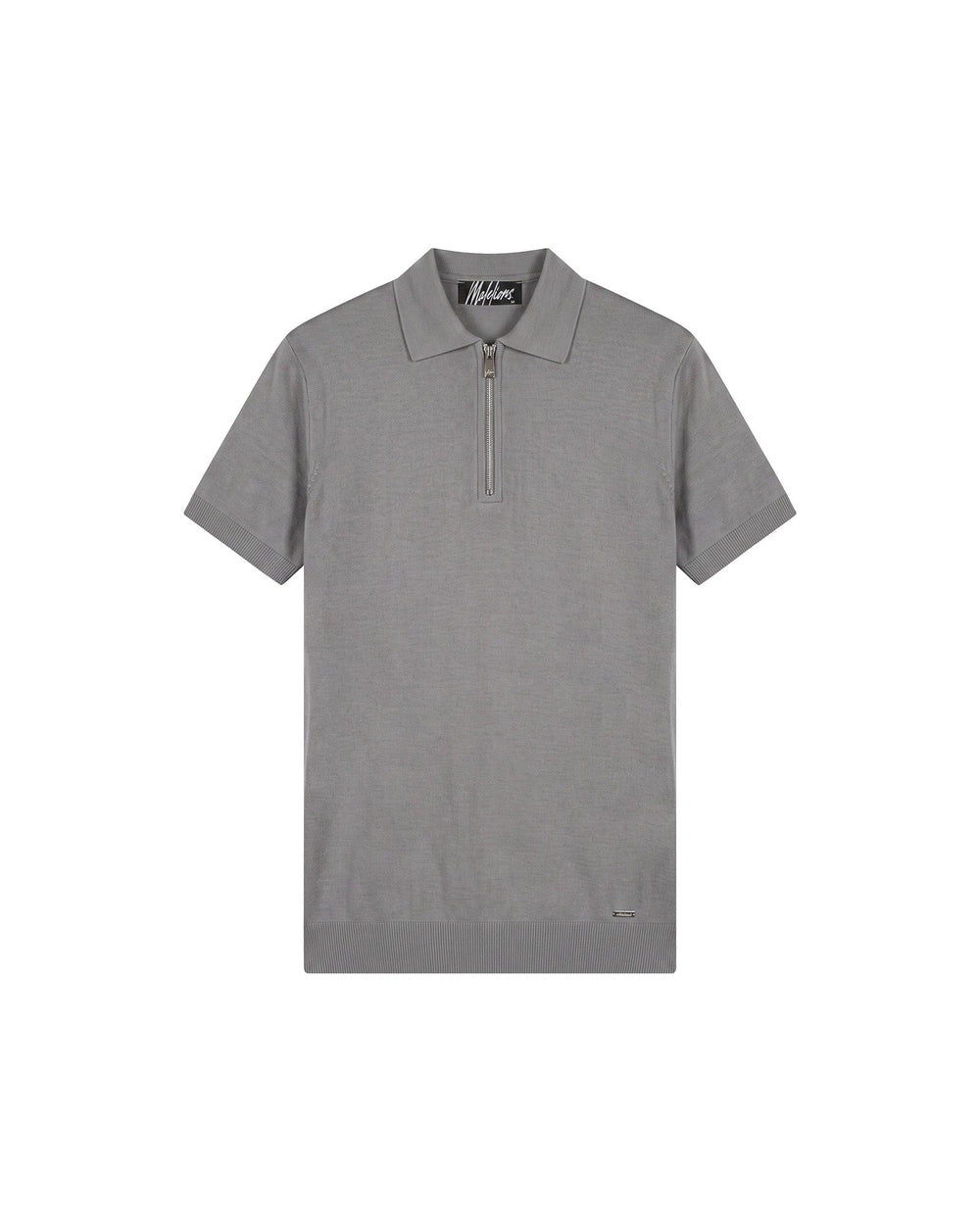 Malelions - Men Knitted Zip Polo - Pearl Grey