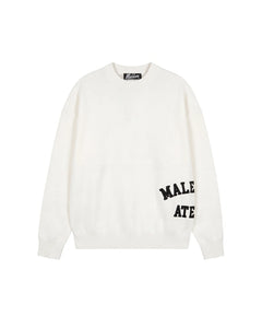 Malelions Men Knitted Atelier Sweater Off-White – voorzijde