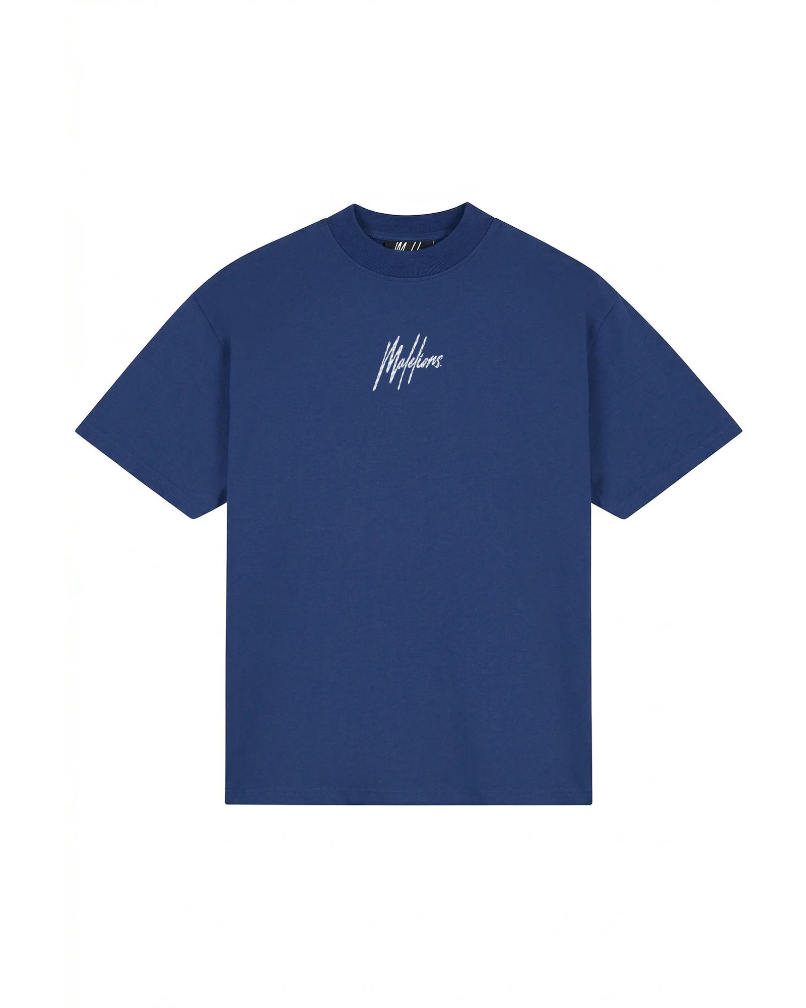 Malelions Heren Oversized Gestreepte Signature T-Shirt | Kobalt