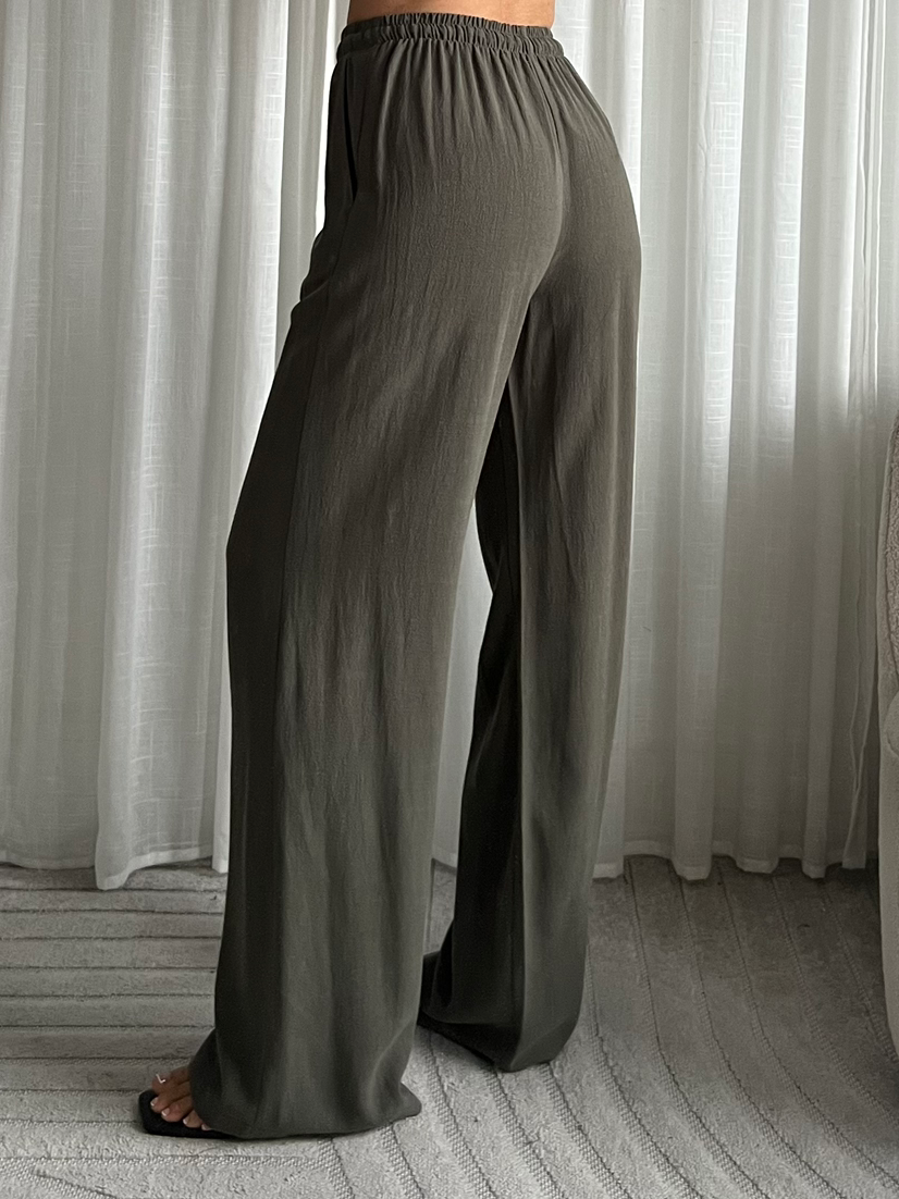 Linnen pantalon - kaki