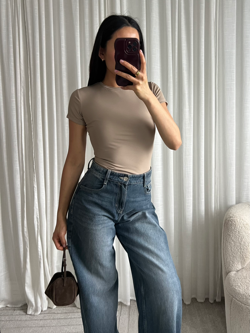 DAMES - TOP - TAUPE - 19706