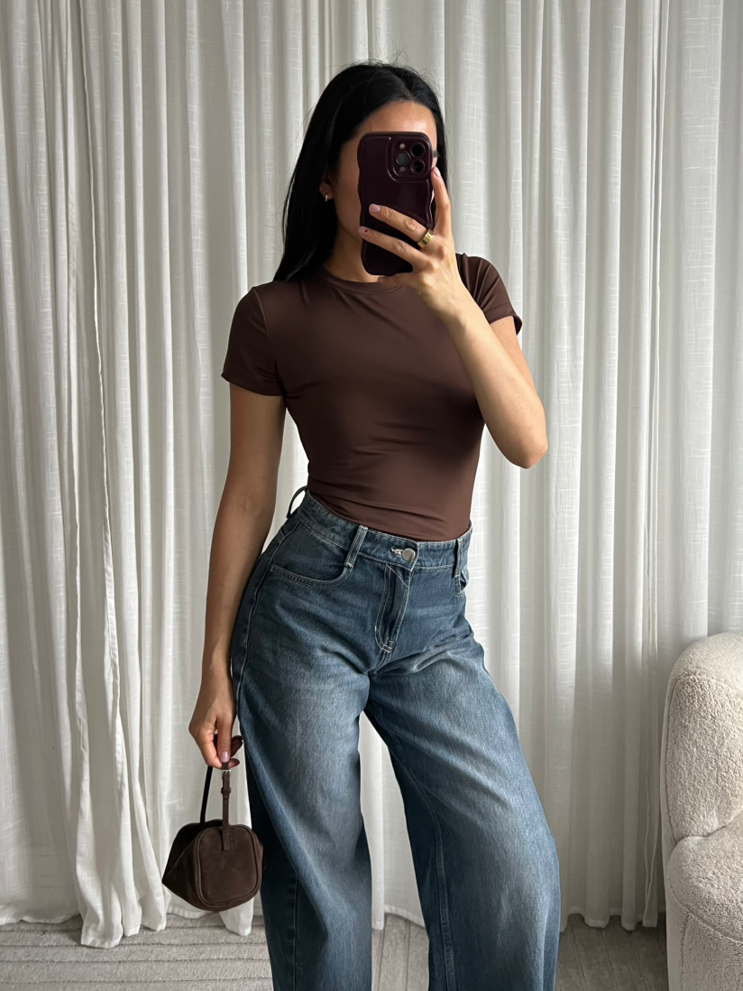 DAMES - TOP - BROWN - 19706