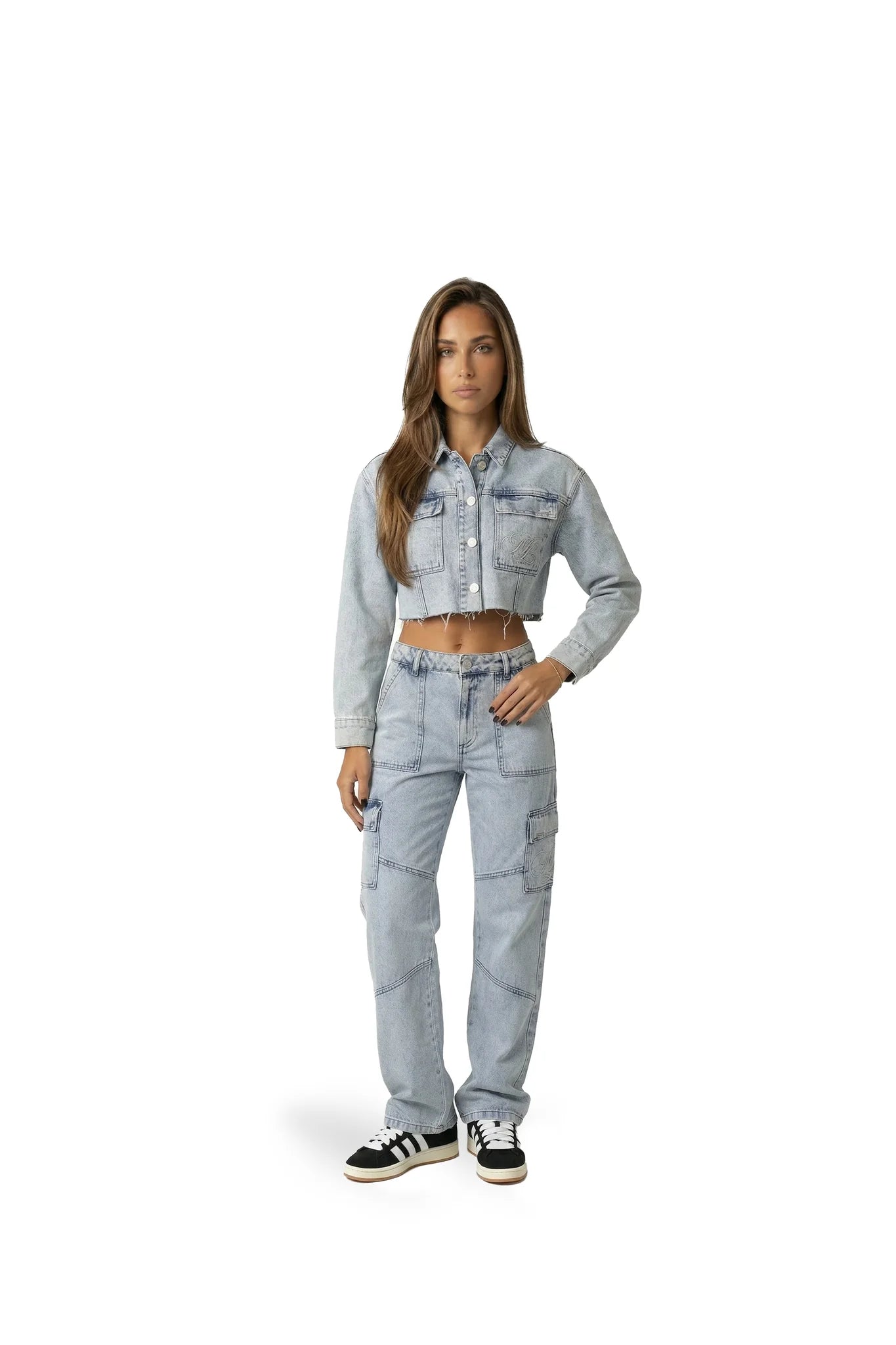 Malelions Dames Cropped Denim Jasje | Lichtblauw