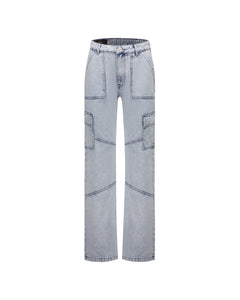 Malelions - Women Straight Leg Denim Pants - Light Blue