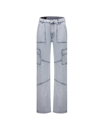 Malelions - Women Straight Leg Denim Pants - Light Blue