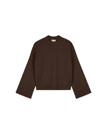 Malelions - women oversized knitted sweater - dark brown