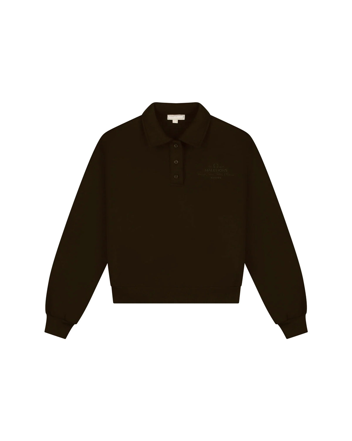 Malelions Women College Polo Sweater | Dark Brown