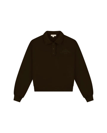 Malelions - Women College Polo Sweater - Dark Brown