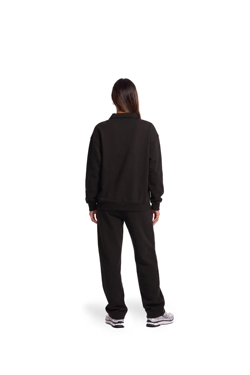 Malelions - Women College Polo Sweater - Black - Oversized damestrui met polokraag