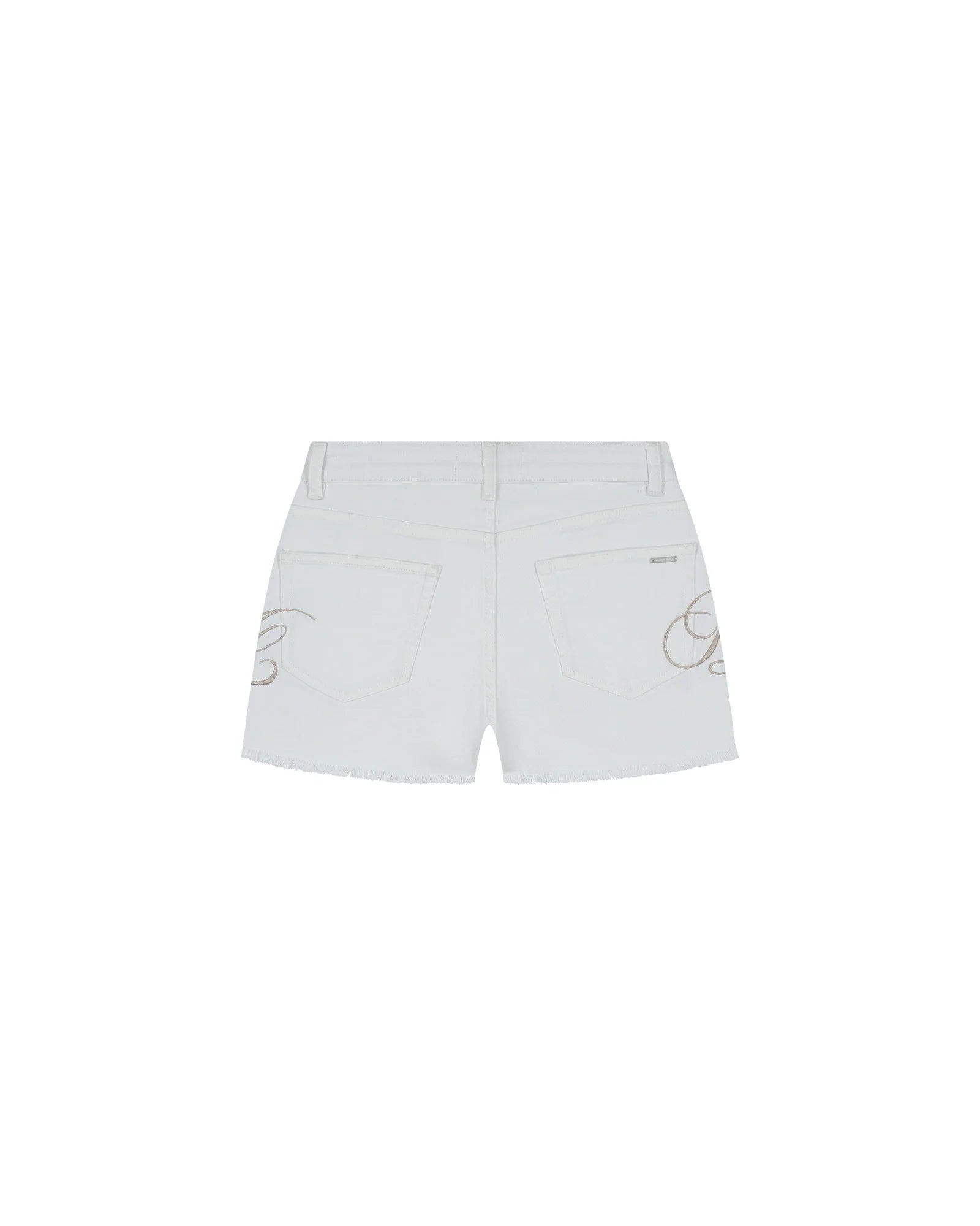 Malelions Women Emblem Denim Shorts | White