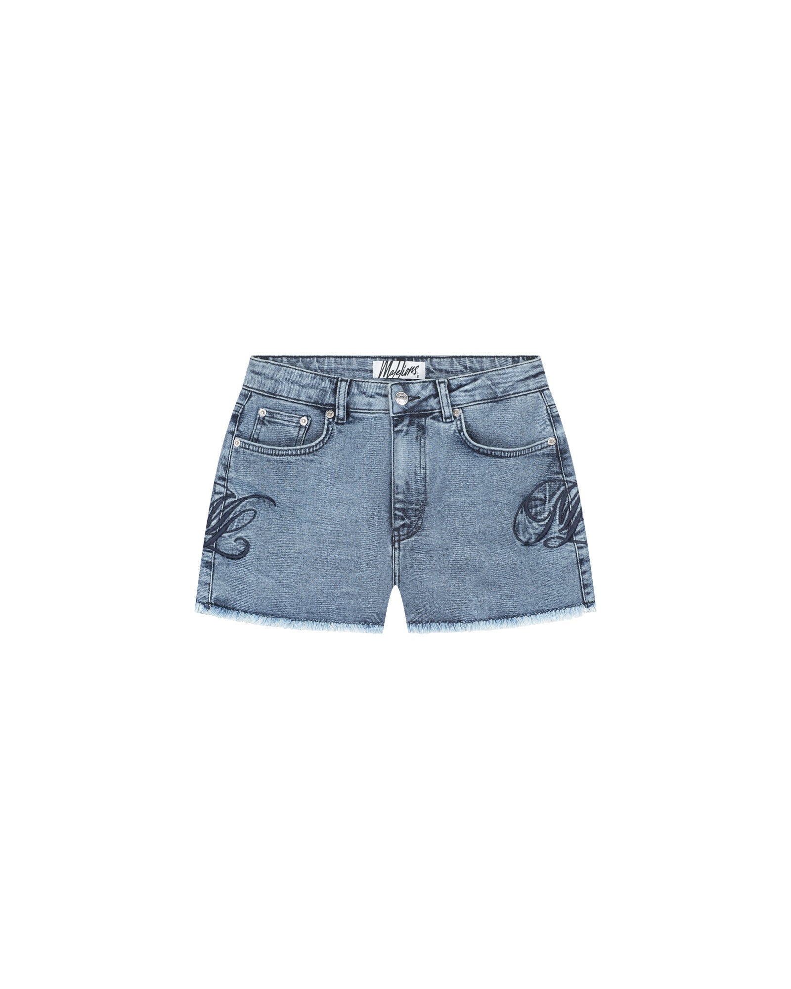 Malelions Dames Emblem Denim Shorts | Lichtblauw