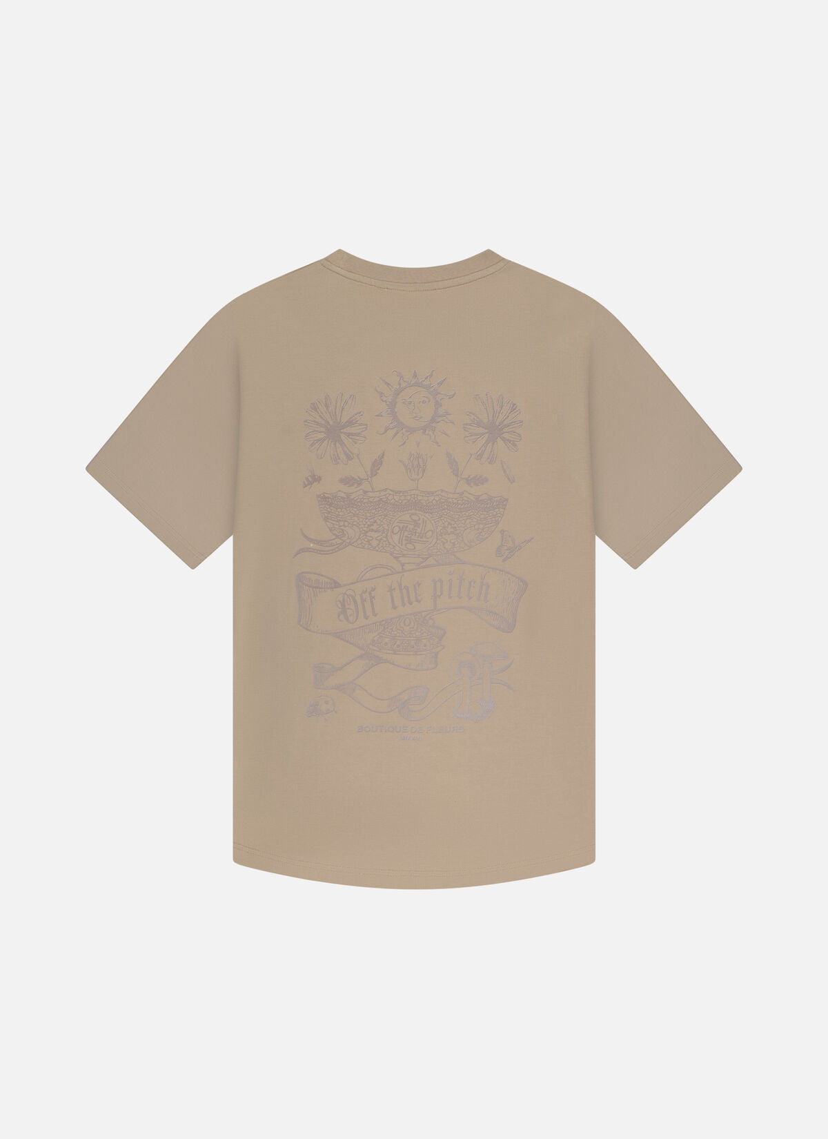 Botanic Slim Fit T-shirt Zand