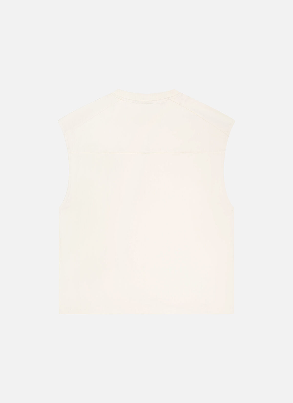 Mouwloos T-shirt Sage Off White